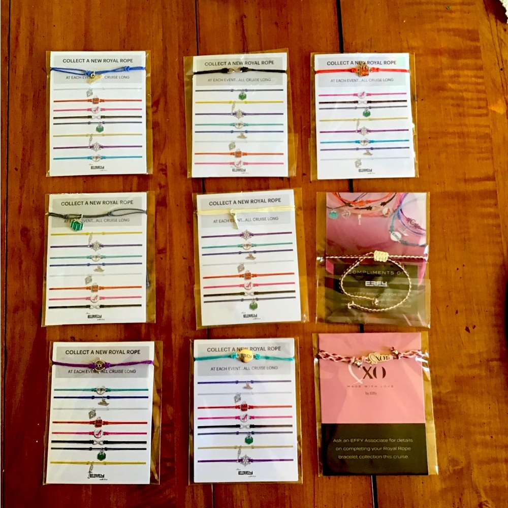 NWT 9 New Rare Discontinued Beautiful Bundle of EFFY Royal Caribbean Bracelets